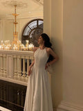 A Line Jewel Sleeveless White Chiffon Prom Dresses Birthday Outfits SD721
