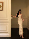 Sheath Spaghetti Straps Date Night Dress Floral Prom Dresses Birthday Outfit SD729