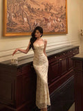 Sheath Spaghetti Straps Date Night Dress Floral Prom Dresses Birthday Outfit SD729