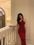 Sheath Halter Sleeveless Flower Sequin Date Night Dress Prom Dresses Birthday Outfits SD767