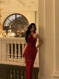 Sheath Halter Sleeveless Flower Sequin Date Night Dress Prom Dresses Birthday Outfits SD767