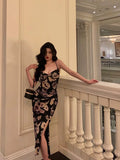 Sheath Spaghetti Straps Floral Prom Dresses Birthday Outfits SD769