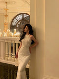 Sheath Jewel Neckline White Pleated Prom Dresses Birthday Outfit SD779