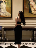 Sheath V Neckline Date Night Dress Black Prom Dresses Party Dress Birthday Outfits SD809