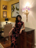 Sheath High Neckline Floral Date Night Dress Prom Dresses Party Dress Birthday Outfits SD821