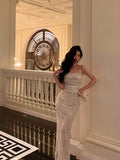 Sheath Spaghetti Straps Sleeveless Lace Date Night Dress Prom Dresses Birthday Party Outfit SD859
