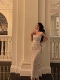 Sheath Spaghetti Straps Sleeveless Lace Date Night Dress Prom Dresses Birthday Party Outfit SD859