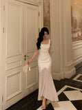 Mermaid Straps Sleeveless Ivory Date Night Dress Prom Dresses Birthday Party Outfit SD871