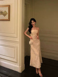 A line Spaghetti Straps Floral Lace Ivory Prom Dresses Birthday Outfits Evening Gown SD895