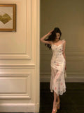 A Line Straps Pink Floral Chiffon Prom Dresses Birthday Outfits Evening Gown SD911