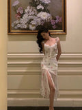 A Line Straps Pink Floral Chiffon Prom Dresses Birthday Outfits Evening Gown SD911