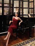 Mermaid Spaghetti Straps Red Prom Dresses Birthday Outfits Evening Gown SD927