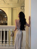Sheath Spaghetti Straps Champagne Prom Dresses Birthday Outfits Evening Gown SD931