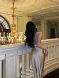 Sheath Spaghetti Straps Champagne Prom Dresses Birthday Outfits Evening Gown SD931