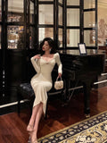 Sheath Strapless White Long Sleeves Prom Dresses Birthday Outfits Evening Gown SD960