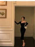 Sheath One Shoulder Black Prom Dresses Birthday Outfits Evening Gown SD960