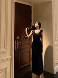 Sheath V Neckline Black Long Prom Dresses Birthday Outfits Evening Gown SD971