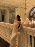Sheath Spaghetti Straps White Prom Dresses Birthday Outfits Evening Gown SD973