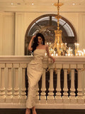 Sheath Spaghetti Straps White Prom Dresses Birthday Outfits Evening Gown SD973
