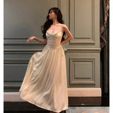 A Line Spaghetti Straps Long Prom Dresses Birthday Outfits Evening Gown SD984
