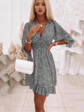Size Ruffled Hem Floral Dress Plus Size DJPT
