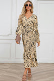 V-Neck Smocked Midi Dress DJPT