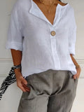 Size Casual Notched Drop Shoulder Blouse Plus Size DJPT