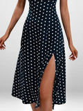 Size Slit Printed Cami Midi Dress Plus Size DJPT