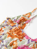 Print Tie-Front Cami Dress with Lace Trim DJPT