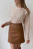 Neck Striped Dropped Shoulder T-Shirt DJPT