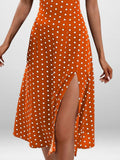Size Slit Printed Cami Midi Dress Plus Size DJPT