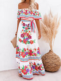 Off Shoulder Ruffle Maxi Dress DJPT
