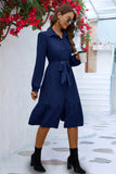 Sleeve Tie Waist Shirt Dress DJPT