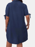 Detail Shift Dress with Tie Sleeves DJPT