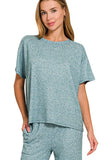 Soft Melange Short Sleeve Tee & Long Pants Set DJPT