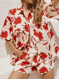 Print Scalloped Edge Top and Shorts Set DJPT