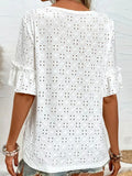V-Neck Half Sleeve Blouse DJPT