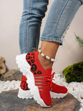 Leopard Lace Up Mesh Athletic DJPT