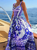 Size Printed Sweetheart Neck Maxi Cami Dress Plus Size DJPT