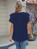Neck Ruffled Layered Sleeve Blouse DJPT