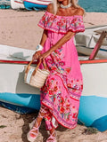 Off Shoulder Ruffle Maxi Dress DJPT