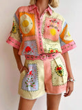 Button Down Shirt and Shorts Set DJPT