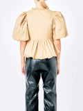 Sleeve Peplum Blouse DJPT