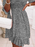 Size Ruffled Hem Floral Dress Plus Size DJPT
