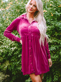 Neck Buttoned Mini Dress DJPT