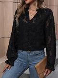 Button Front Long Sleeve Top DJPT