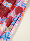 Print Tie Front Midi Dress DJPT