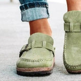 Toe Low Heel Buckle Loafers DJPT
