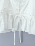 Sleeve Ruffle Crop Blouse DJPT