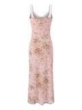 Print Maxi Cami Dress with V-Neck DJPT